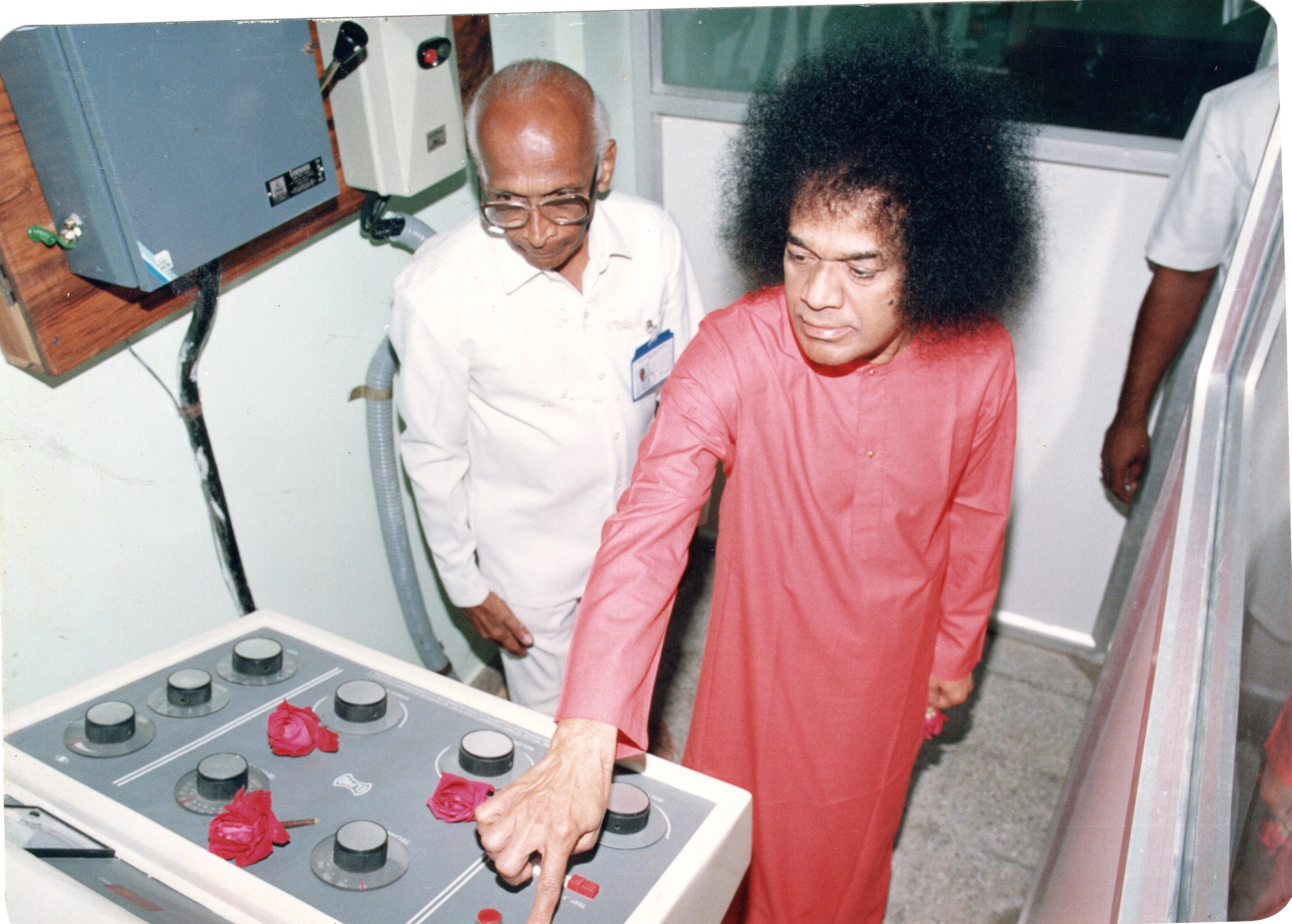 Bhagawan inaugurating new equipment